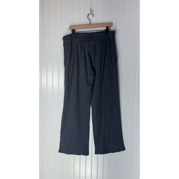 American Eagle Dark Gray Lounge Pants L Wide Leg‎ 100% Cotton Drawstring AE - Picture 2 of 5